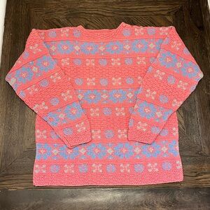 GORGEOUS Vintage Wool Hand Knit Fair Isle Sweater